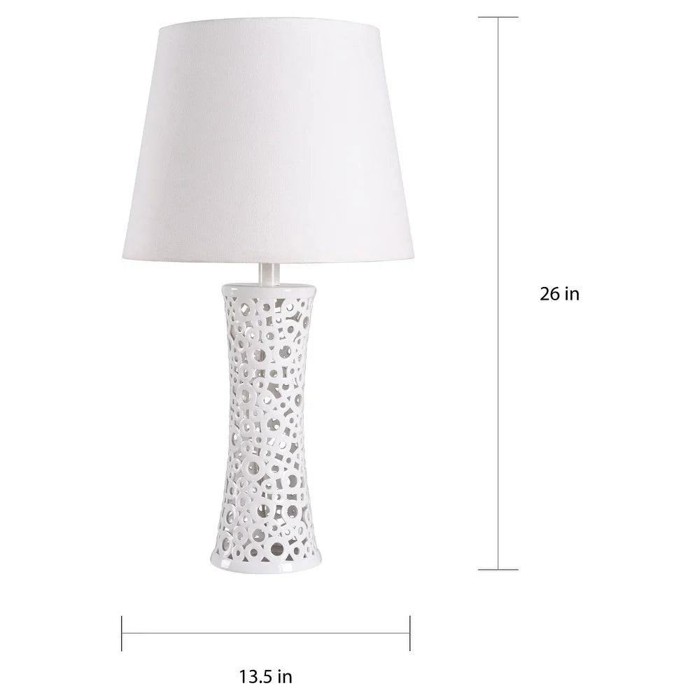 Blanco White Ceramic Finish Table Lamp
