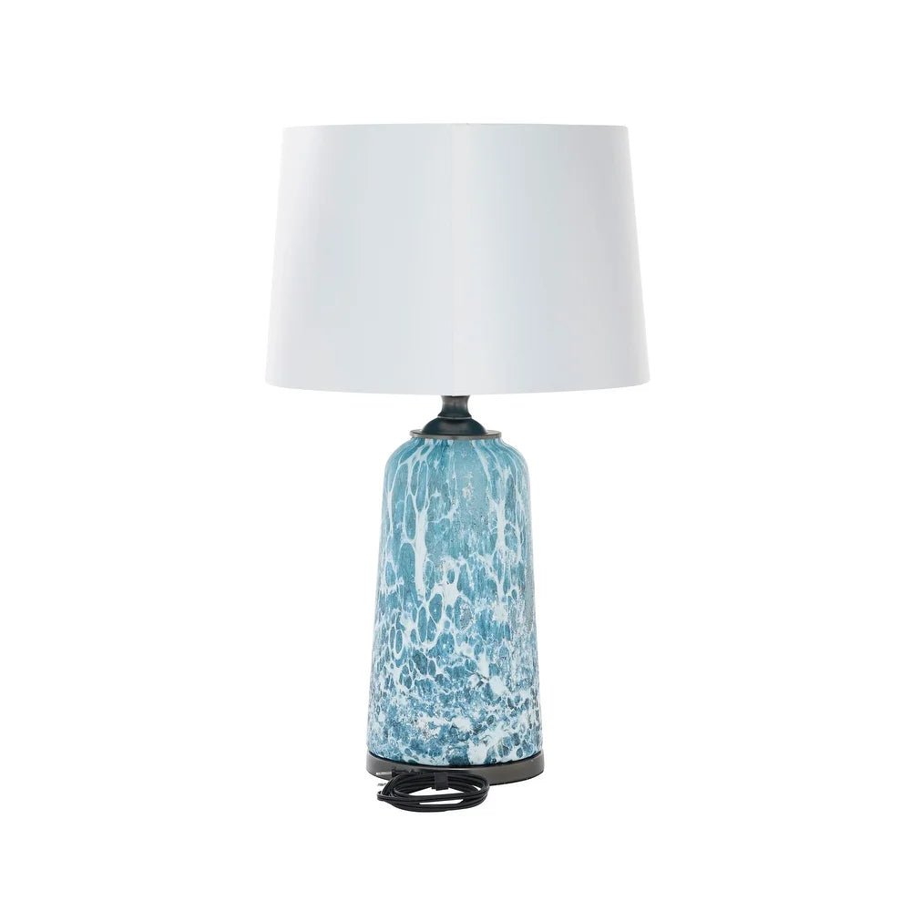 Blue Glass Bohemian Table Lamp 28 x 17 x 17 - 17 x 17 x 28