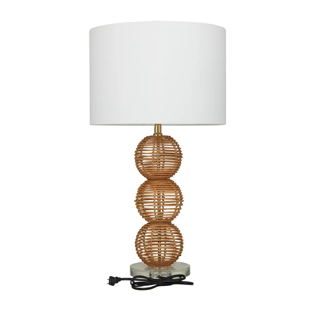 Brown Wood Bohemian Accent Lamp - 16 x 16 x 29