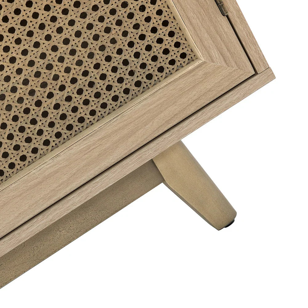 Byblis Classic Multifunctional Rattan up to 65" Storage TV Stand with 4-Door