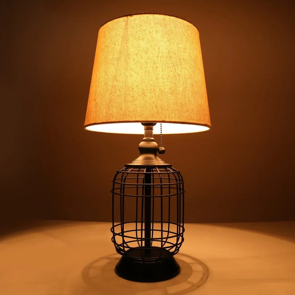 CO-Z 18" Modern Black Birdcage Base Table Lamp