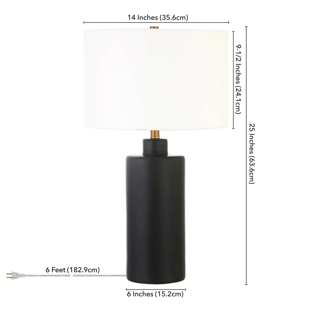 Carlina Ceramic Table Lamp - Matte White Ceramic