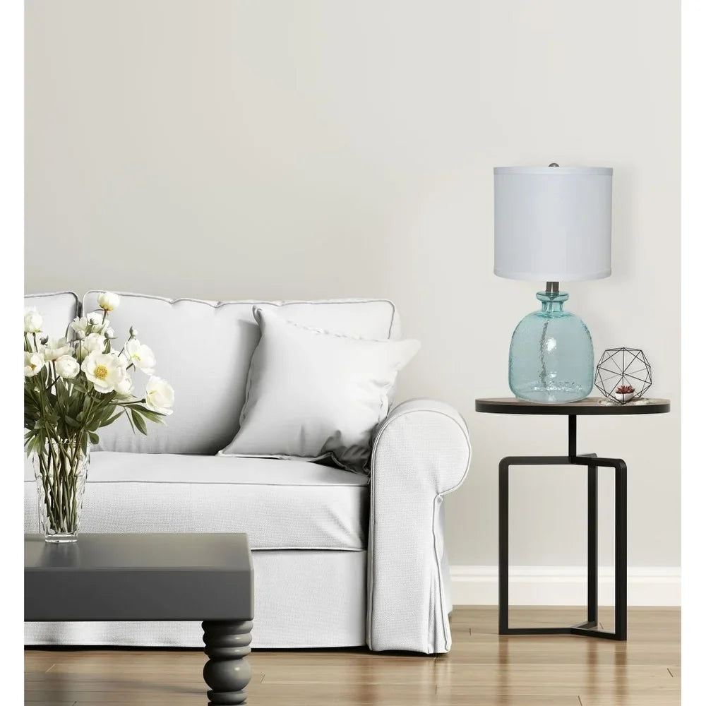 The Gray Barn Cedar Roost Ocean Blue Glass Table Lamp