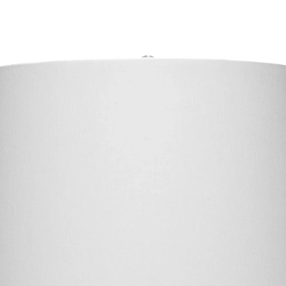 Ceramic Table Lamp with Single Gourd Design, White and Gray