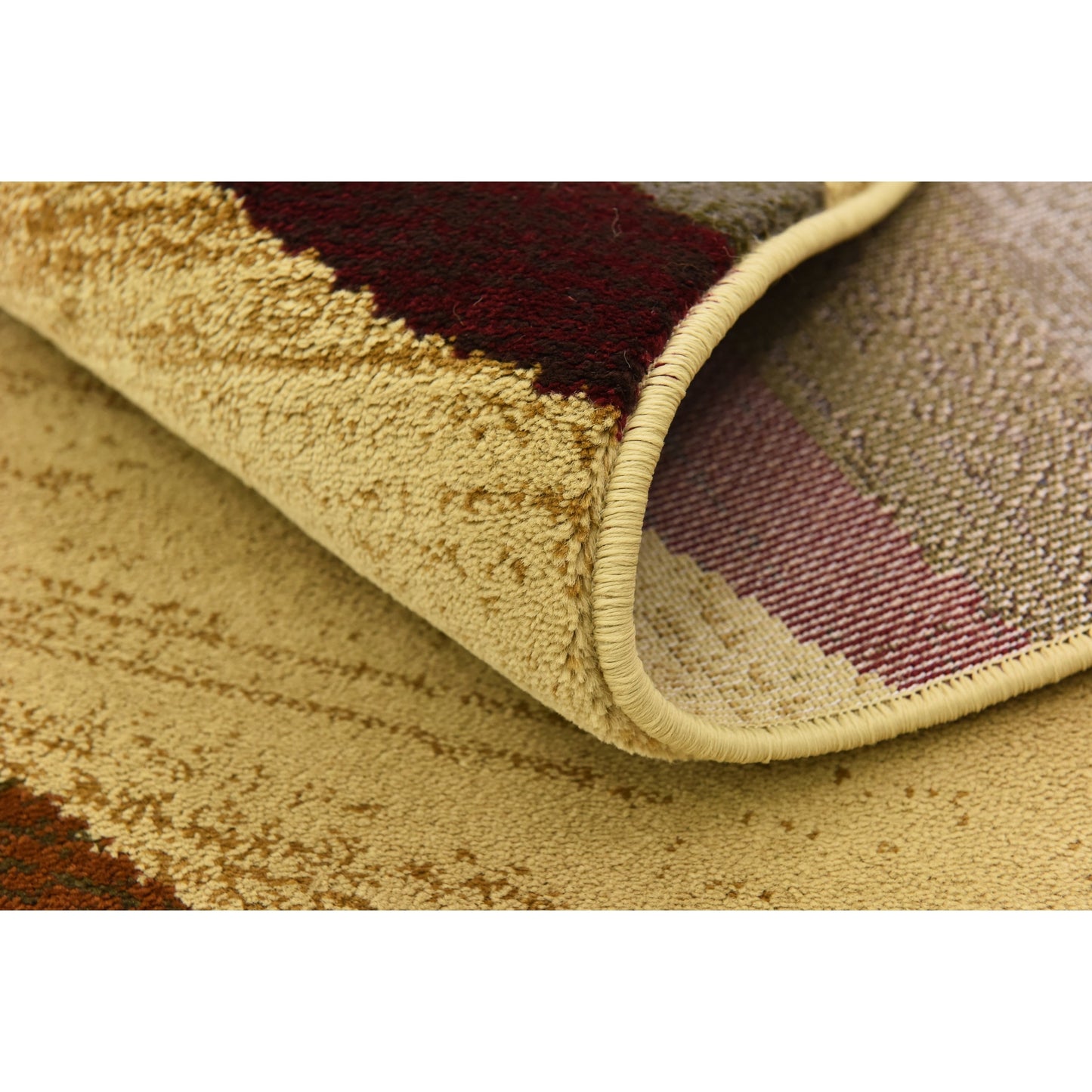 Contemporary Beige Burgundy Multi-color Area Rugs