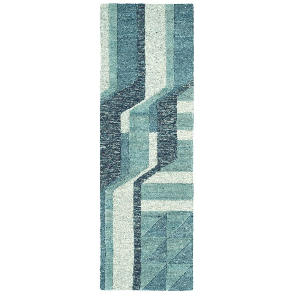 Colab Handmade Wool Soft Blue Area Rug