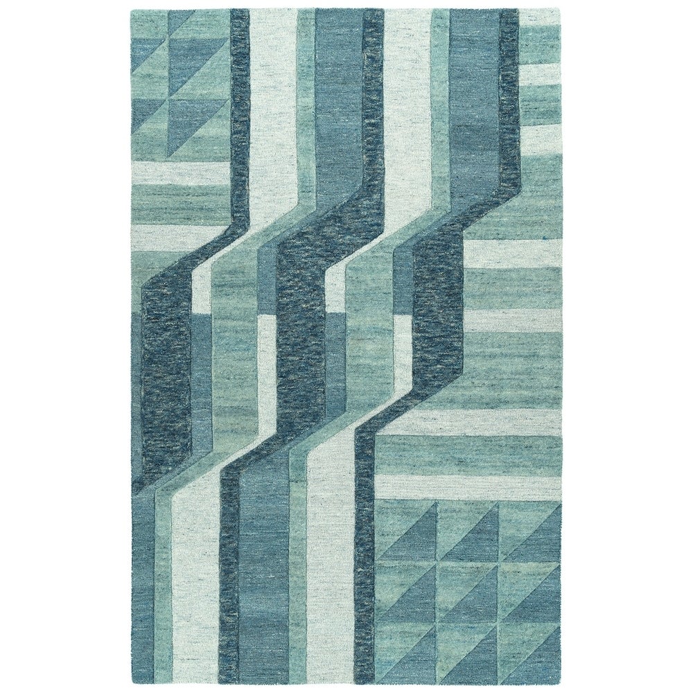 Colab Handmade Wool Soft Blue Area Rug
