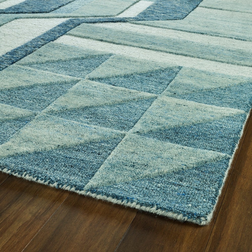 Colab Handmade Wool Soft Blue Area Rug