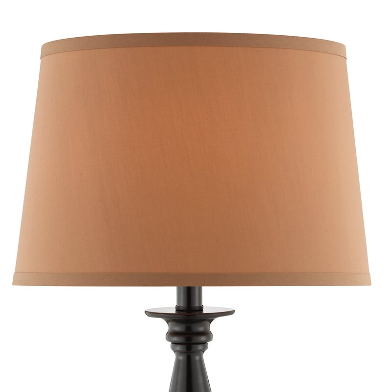 22 inch Bronze Finish Coffee Fabric Shades Table Lamp (Set of 2)