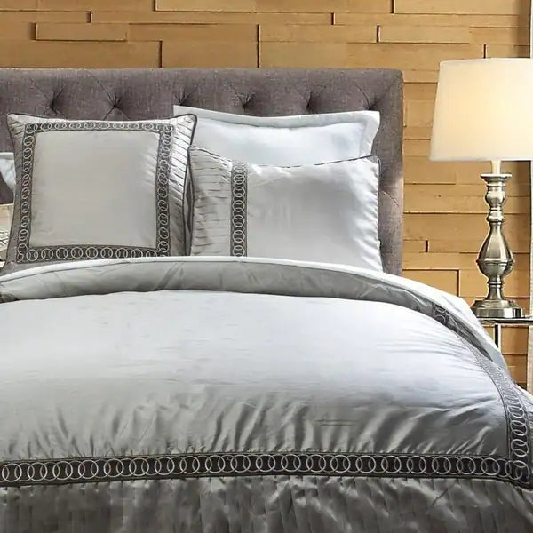 Pleated Embroidery Euro Pillow Cover