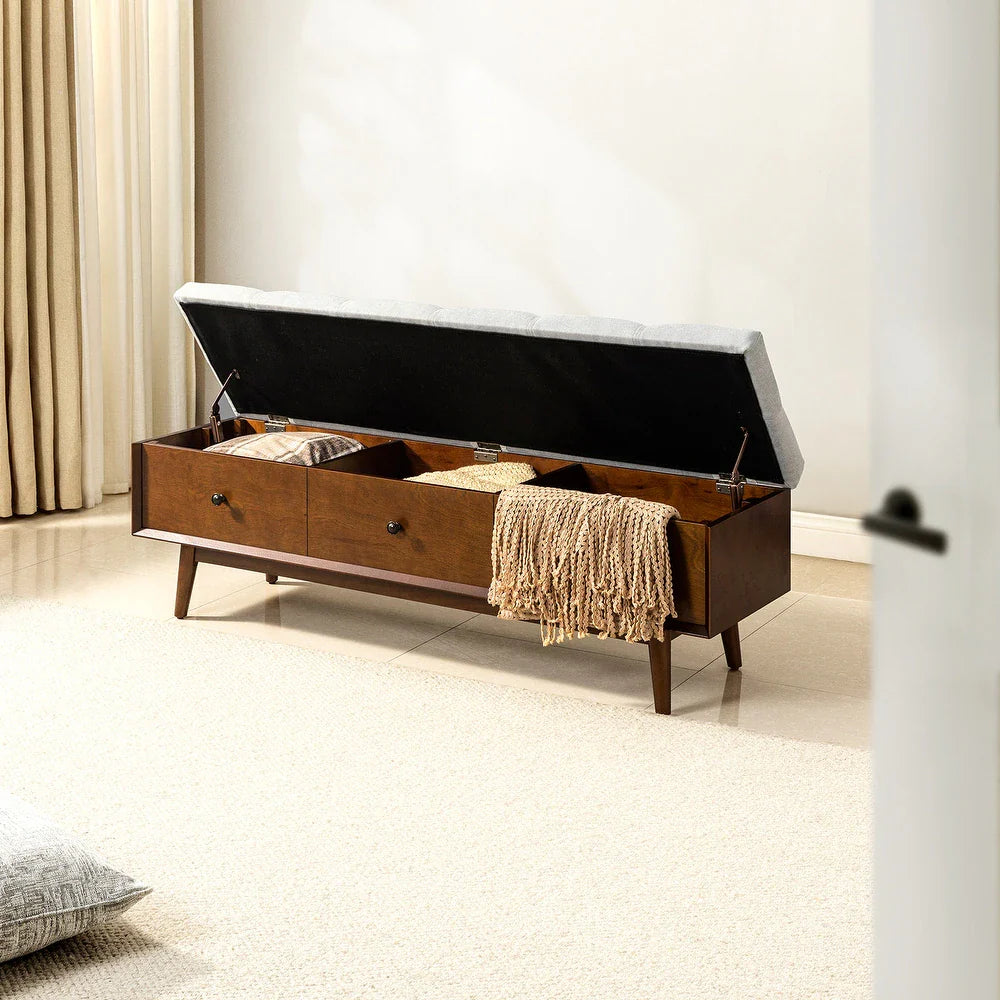 Dolly Mid-century Storage Bench with Storage Organizer – ModernRugsDecor