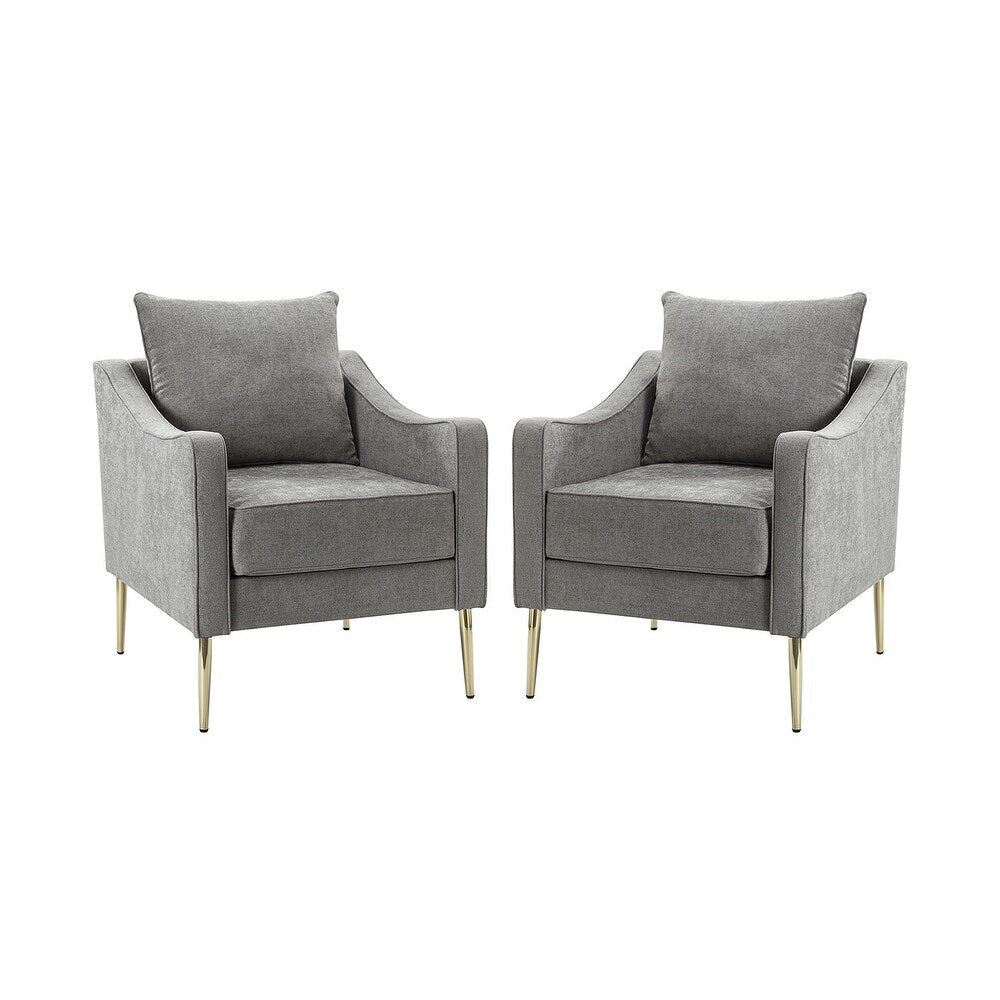 Epopeus Upholstered Accent Armchair with Metal Base Set of 2
