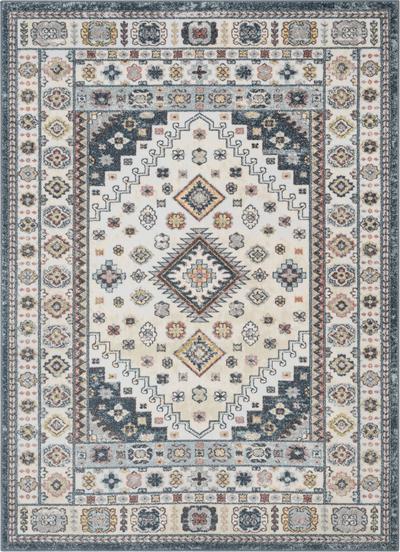 Aryn Vintage Tribal Medallion Floral Blue Rug