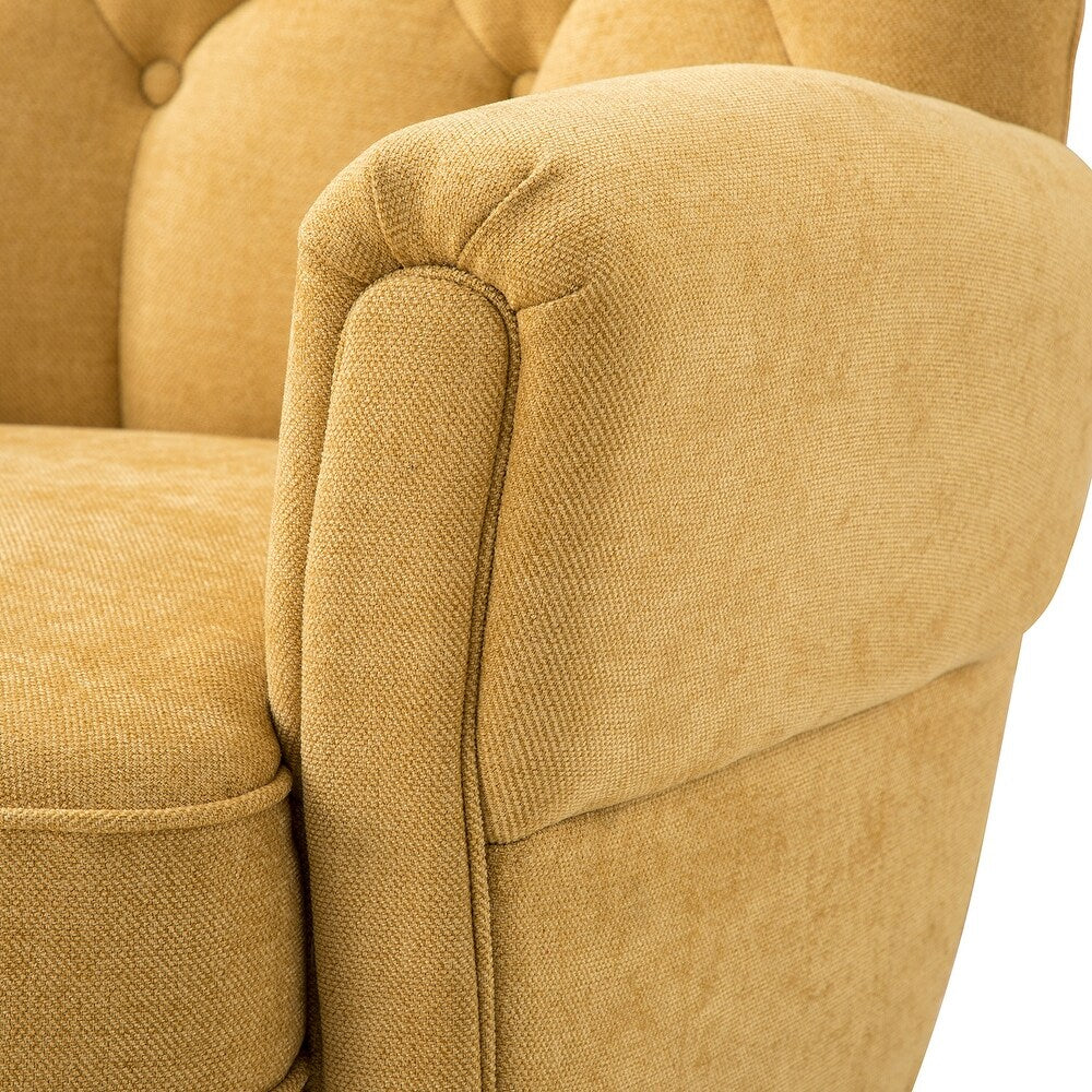 Gira Comfy Living Room Club Chair Set Of 2 with Solid Wood Legs - Orange