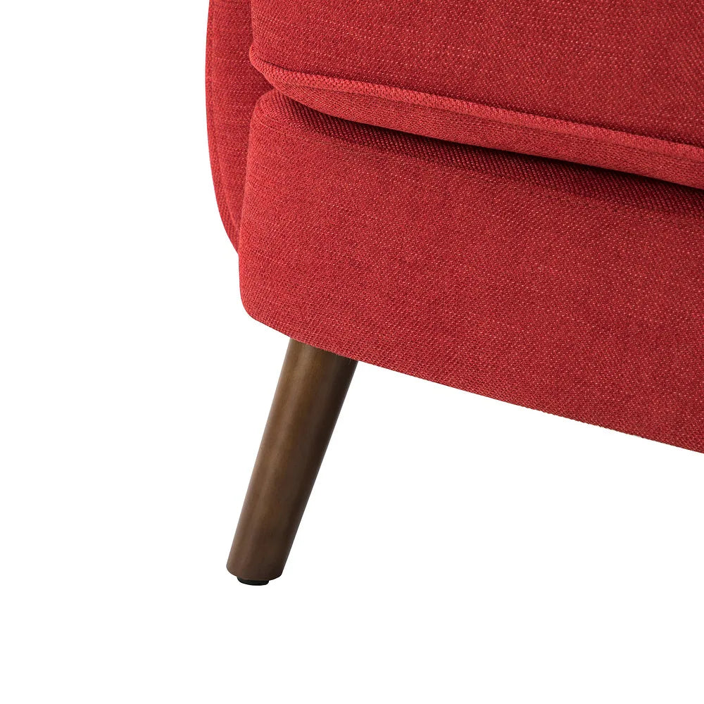 Gira Comfy Living Room Club Chair Set Of 2 with Solid Wood Legs - Orange