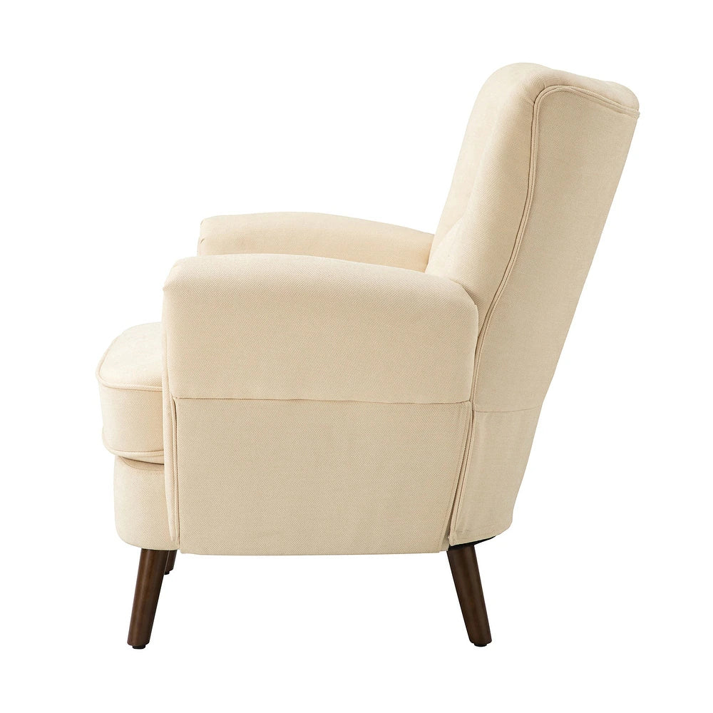 Gira Comfy Living Room Club Chair Set Of 2 with Solid Wood Legs - Orange