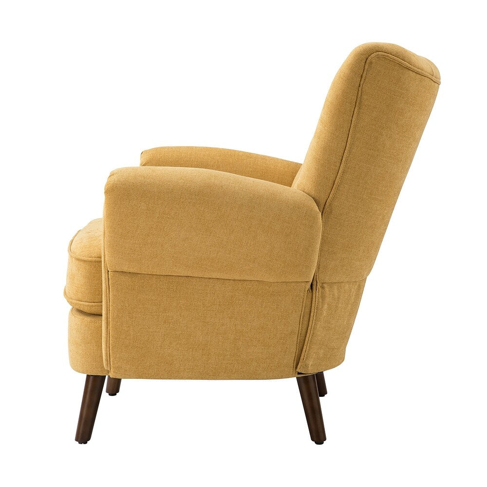 Gira Comfy Living Room Club Chair Set Of 2 with Solid Wood Legs - Orange