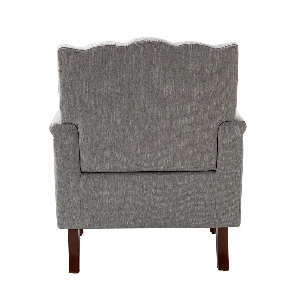 Giul Wooden Upholstered Armchair set of 2 with Built-in Sinuous Spring