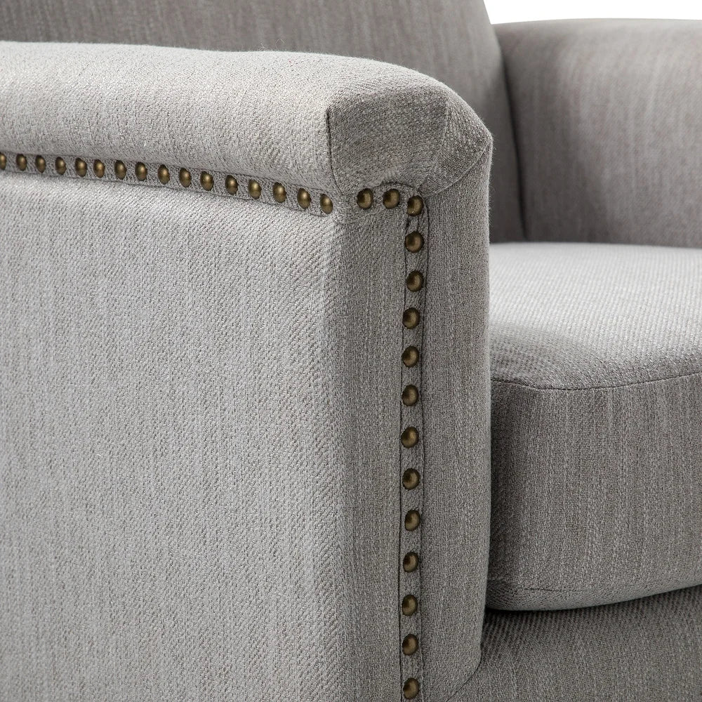 Giul Wooden Upholstered Armchair set of 2 with Built-in Sinuous Spring