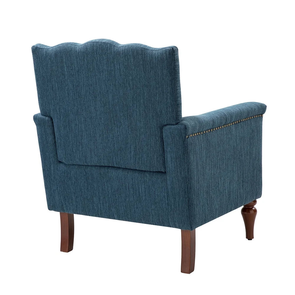 Giul Wooden Upholstered Armchair set of 2 with Built-in Sinuous Spring