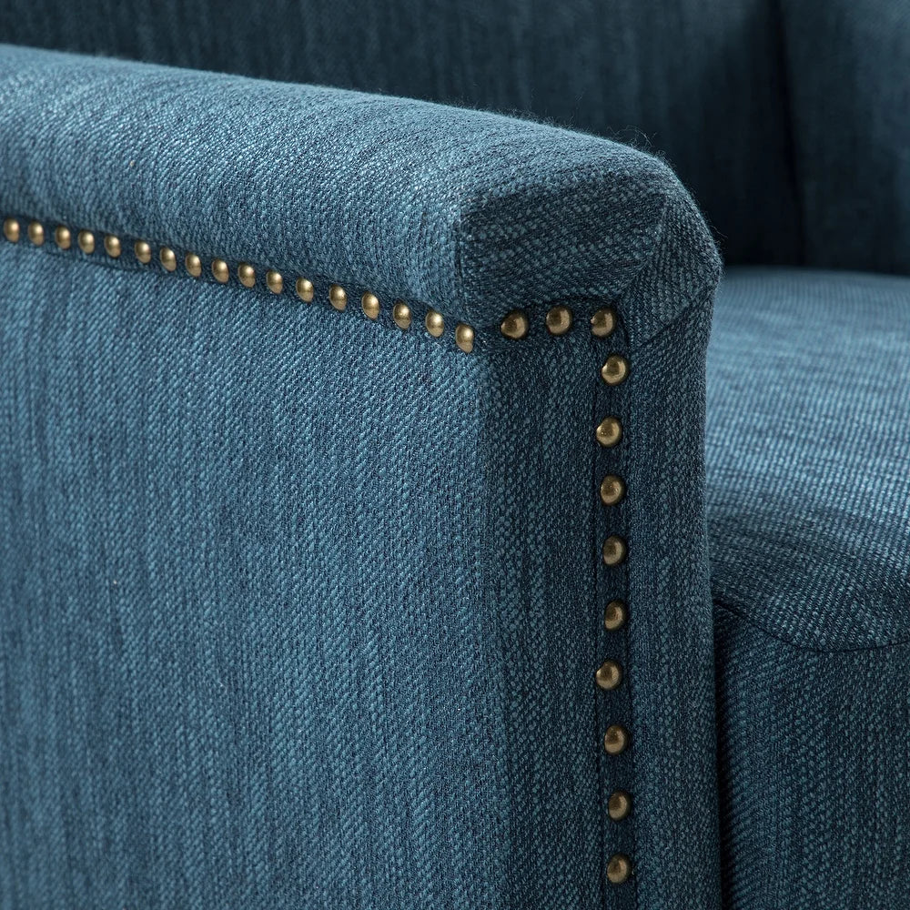 Giul Wooden Upholstered Armchair set of 2 with Built-in Sinuous Spring