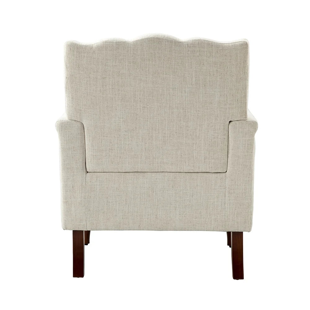 Giul Wooden Upholstered Armchair set of 2 with Built-in Sinuous Spring