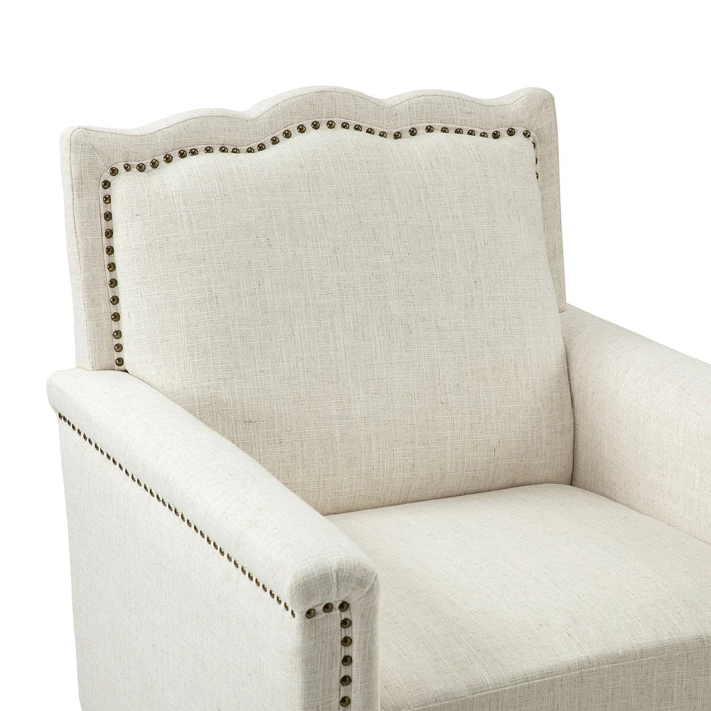 Giul Wooden Upholstered Armchair set of 2 with Built-in Sinuous Spring
