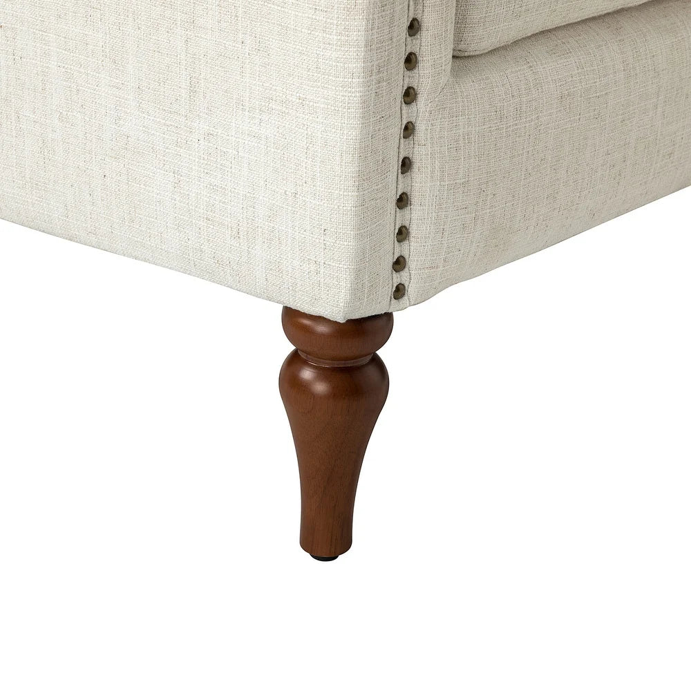 Giul Wooden Upholstered Armchair set of 2 with Built-in Sinuous Spring