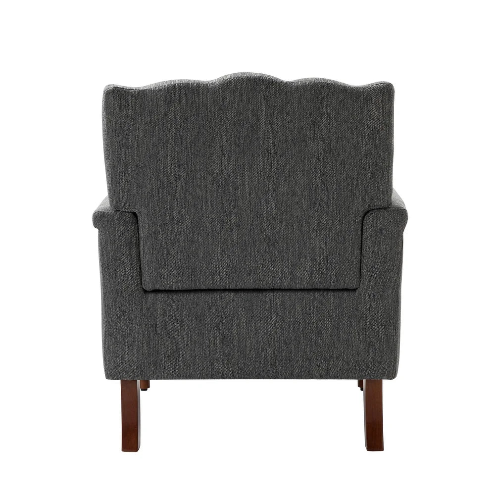 Giul Wooden Upholstered Armchair set of 2 with Built-in Sinuous Spring