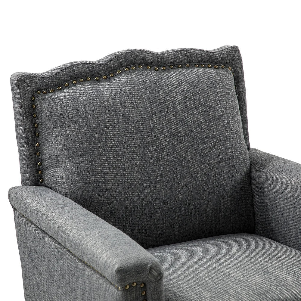 Giul Wooden Upholstered Armchair set of 2 with Built-in Sinuous Spring