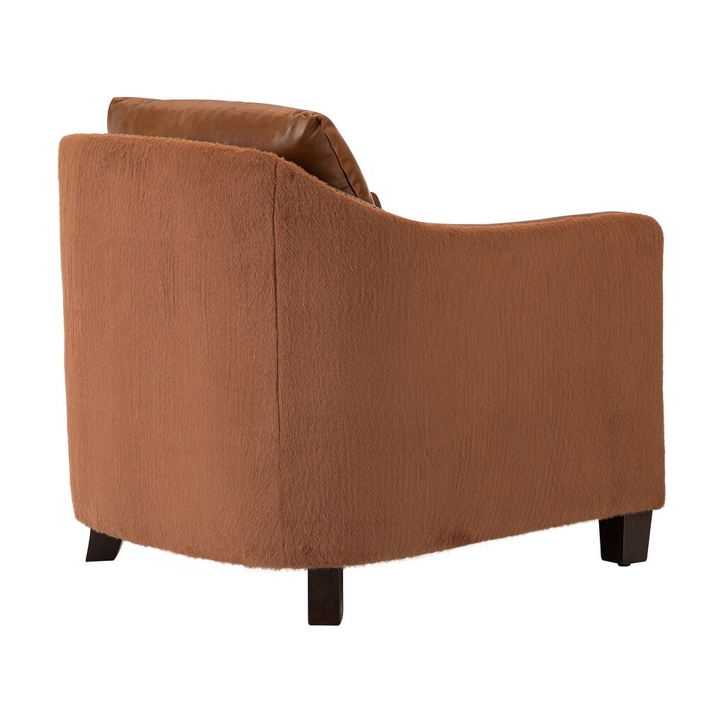 Retro industrial genuine leather barrel chair with nailhead Set of 2
