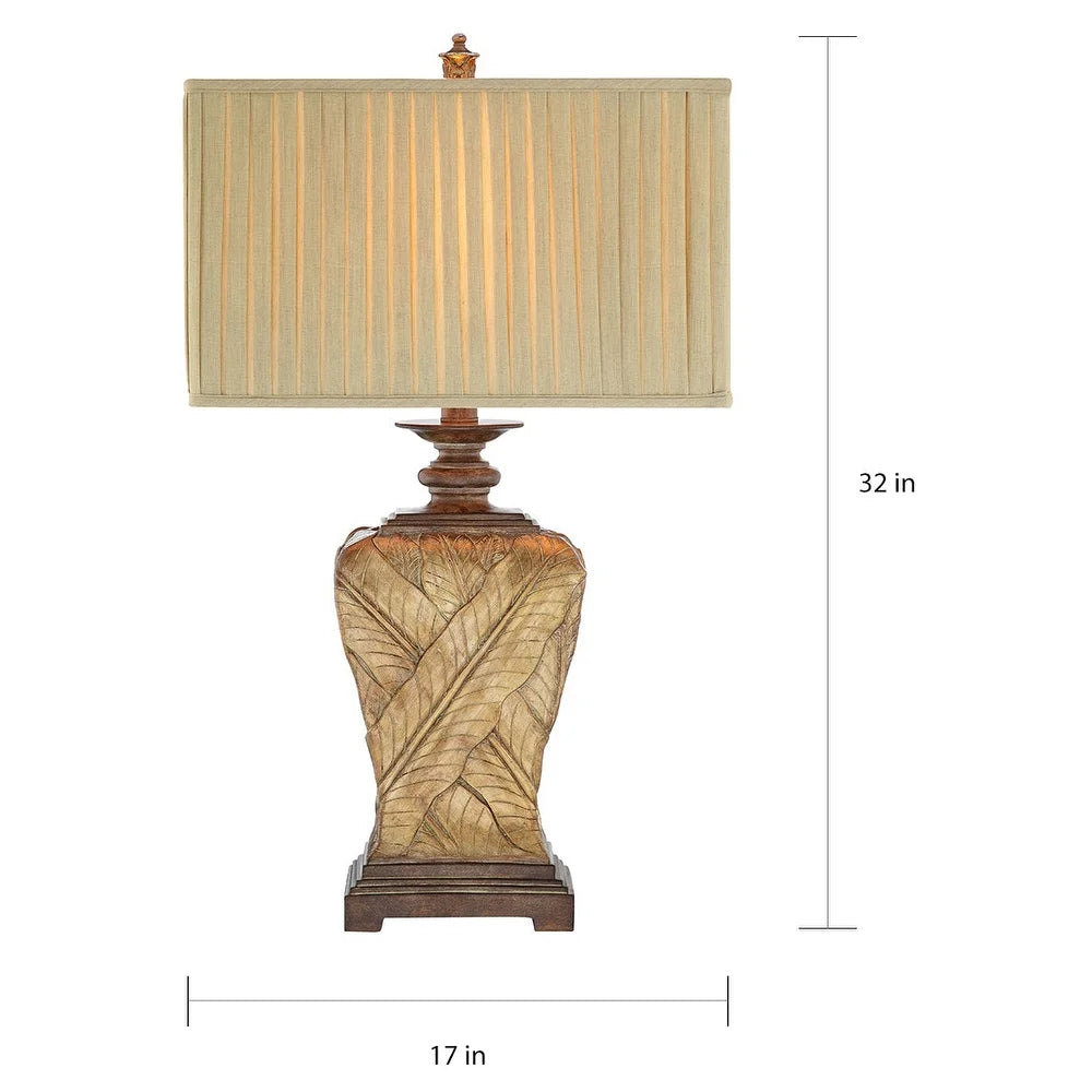 Gracewood Hollow Wattar 32-in. 3-way Wrapped Leaf Table Lamp