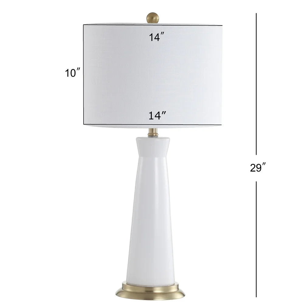 Gracie 29" Ceramic Column LED Table Lamp, Cream
