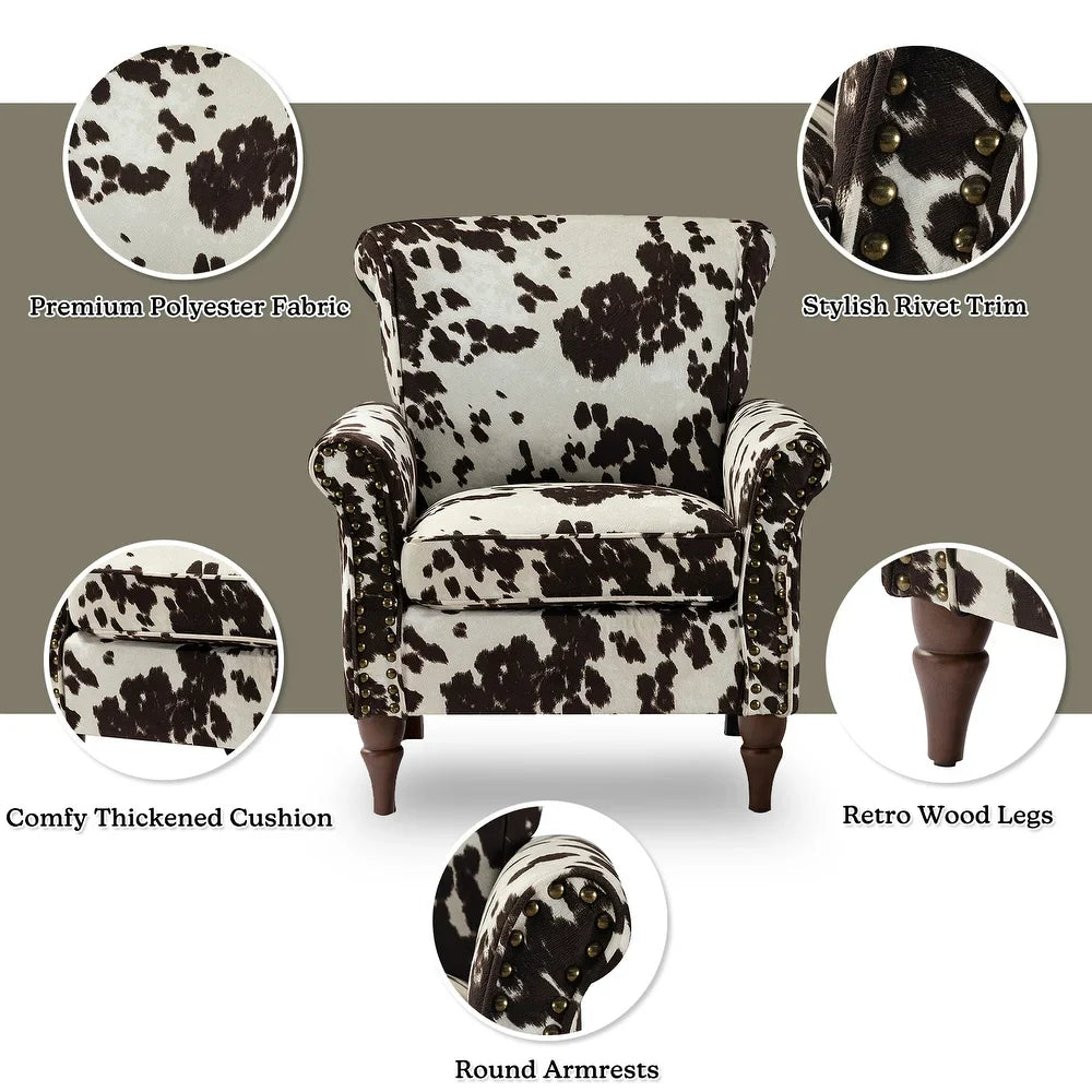 Nyctelius Nailhead Trim Traditional Accent Armchair with Rolled Arms