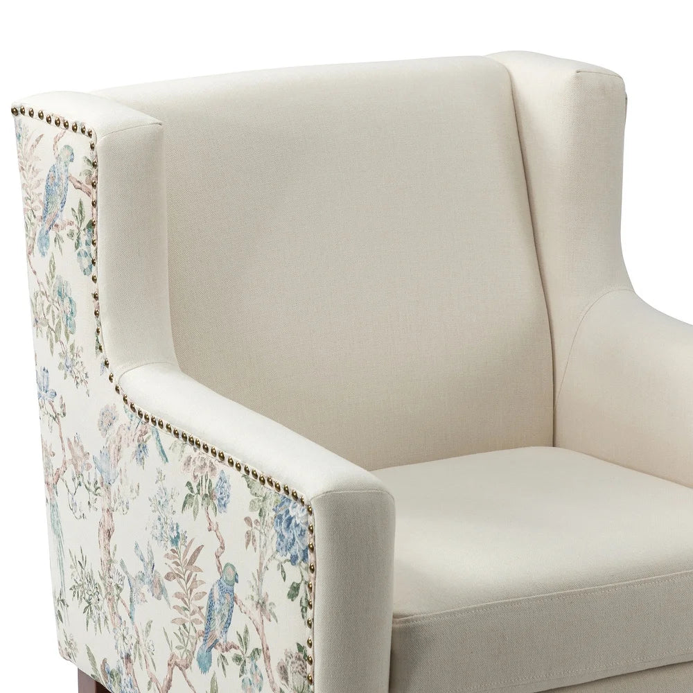 Hagens Wooden Upholstered Armchair with Square Arms Set of 2