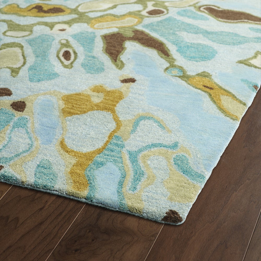 BRUSHSTROKES COLLECTION Teal Soft Area Rug