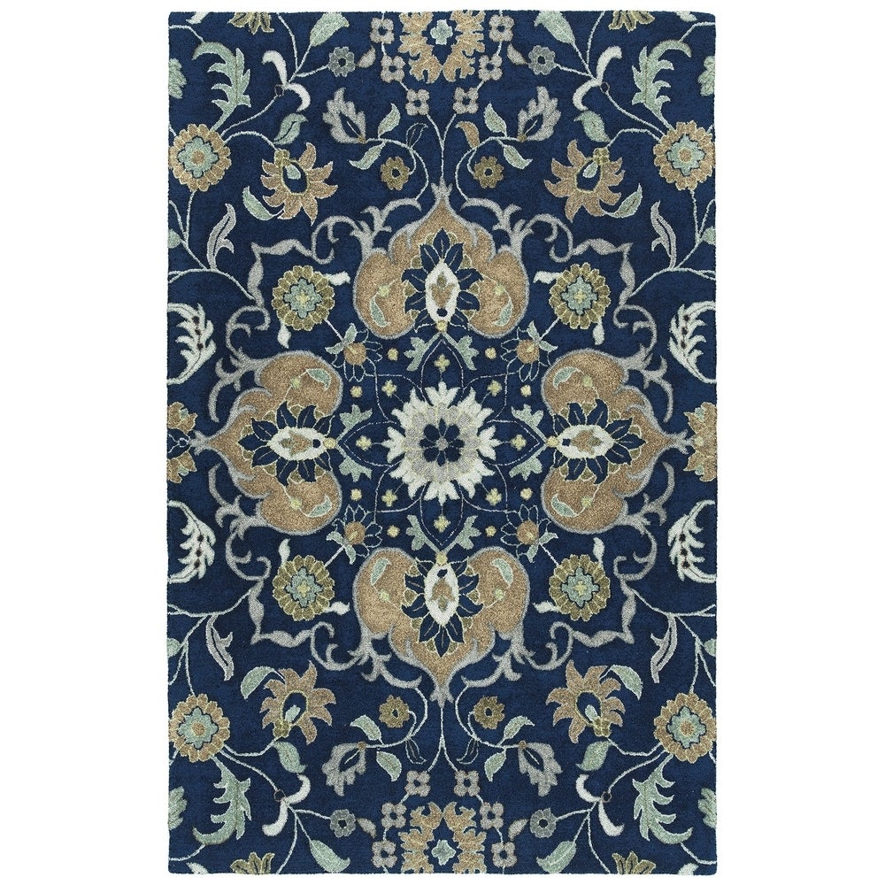 Hand-Tufted Polyester Foist Navy Soft Area Rug