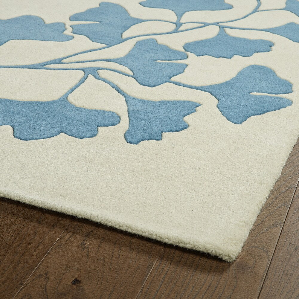 MELANGE COLLECTION floral Blue Soft Area Rug