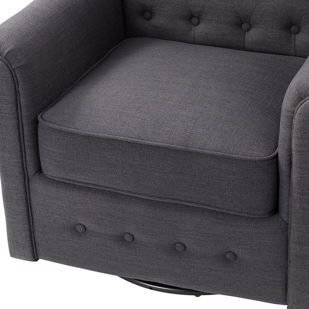 Hermaphroditus Comfy Swivel Armchair Set of 2 with Metal Base