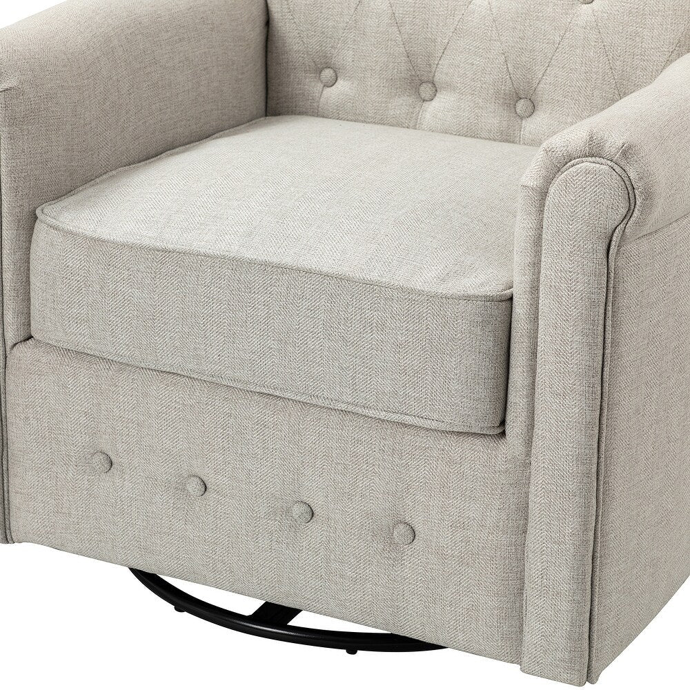 Hermaphroditus Comfy Swivel Armchair Set of 2 with Metal Base