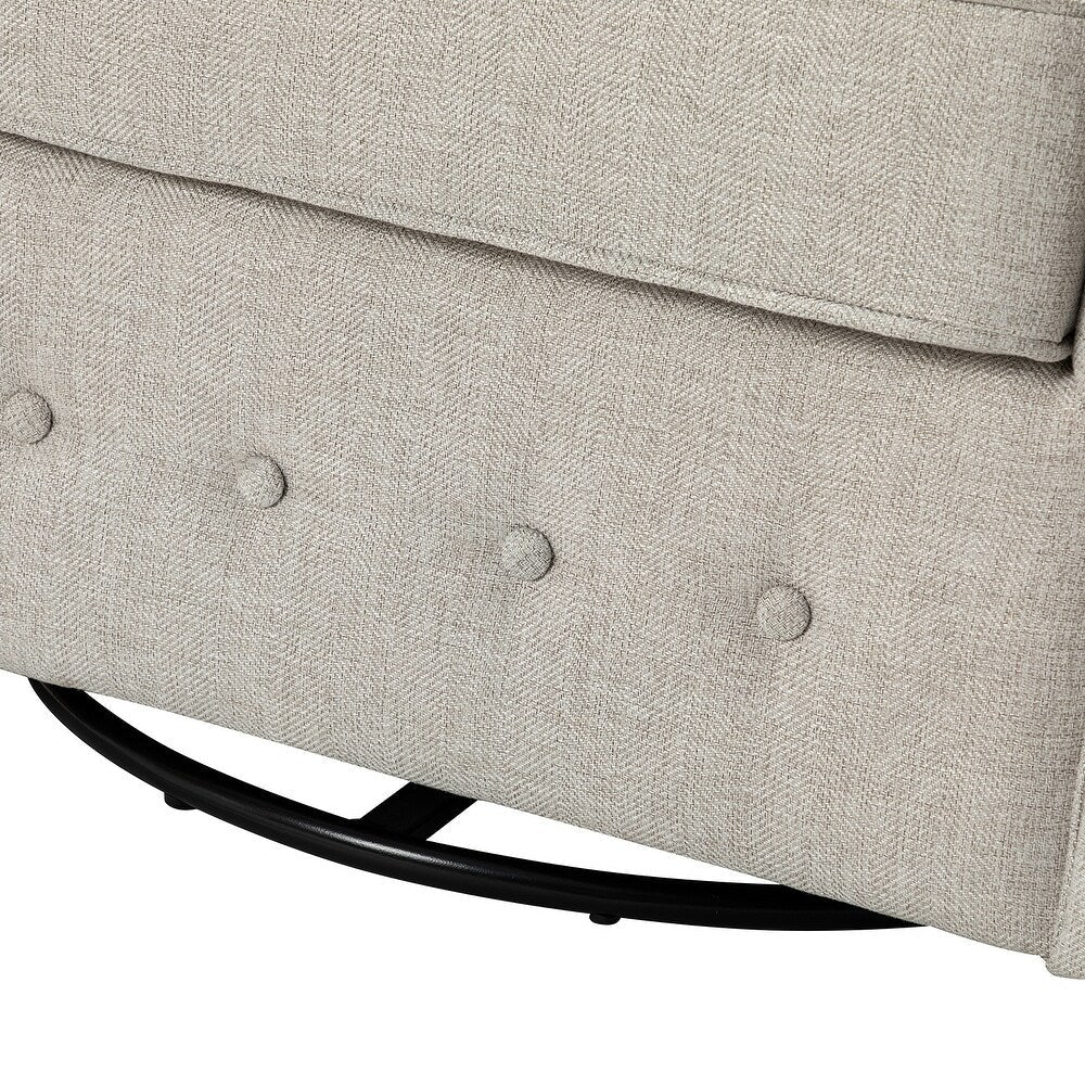 Hermaphroditus Comfy Swivel Armchair Set of 2 with Metal Base