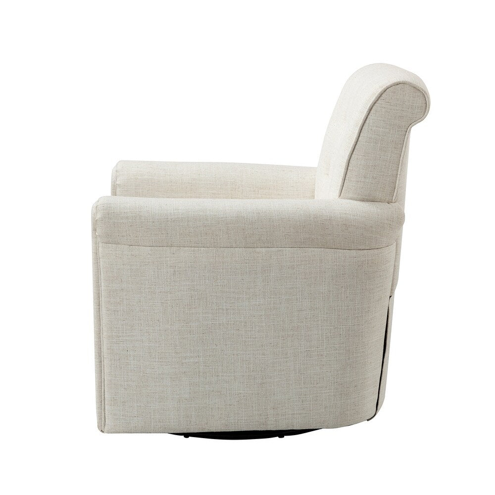 Hermaphroditus Comfy Swivel Armchair Set of 2 with Metal Base