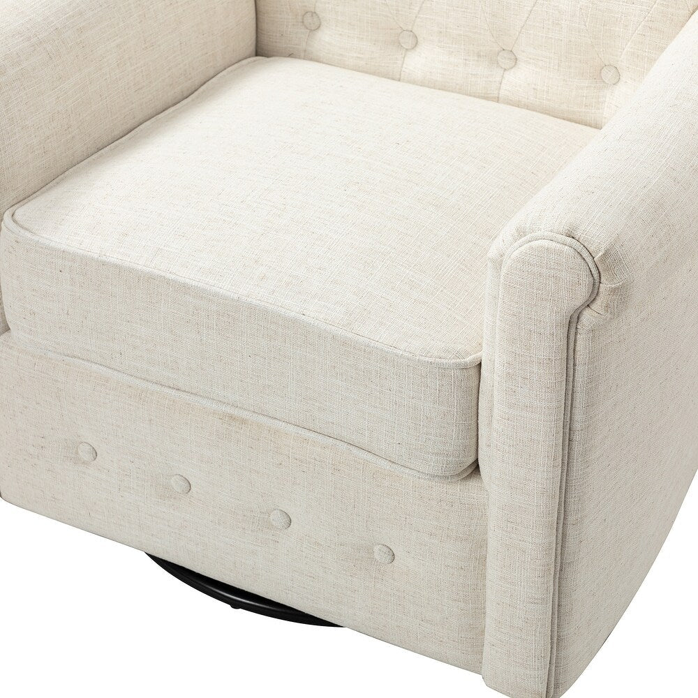Hermaphroditus Comfy Swivel Armchair Set of 2 with Metal Base