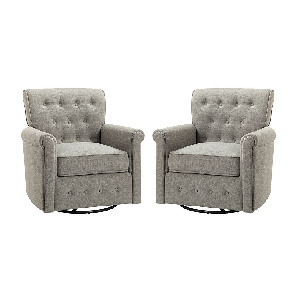 Hermaphroditus Comfy Swivel Armchair Set of 2 with Metal Base