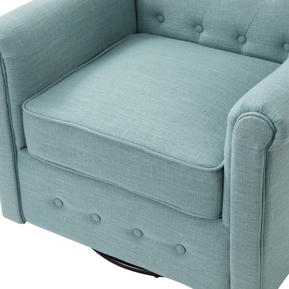 Hermaphroditus Comfy Swivel Armchair Set of 2 with Metal Base
