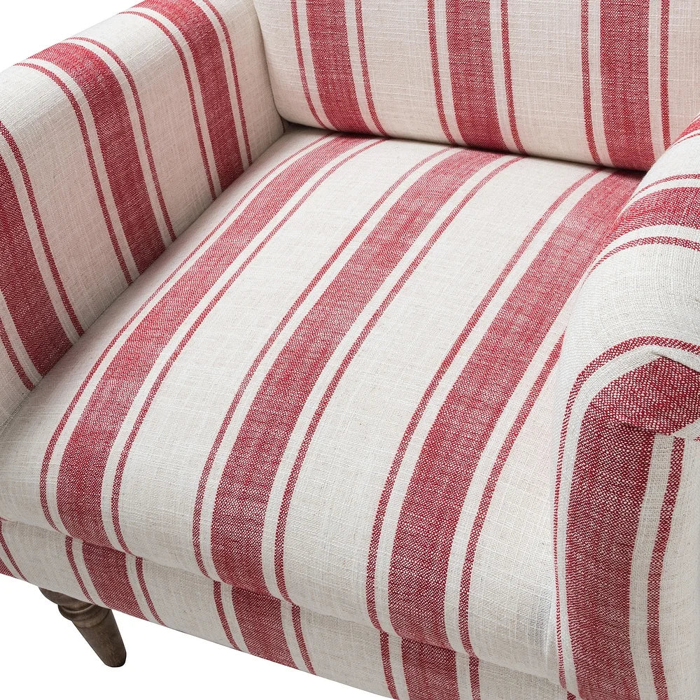 Seip Classic and Contemporary Striped Arm Chair with Spindle Legs