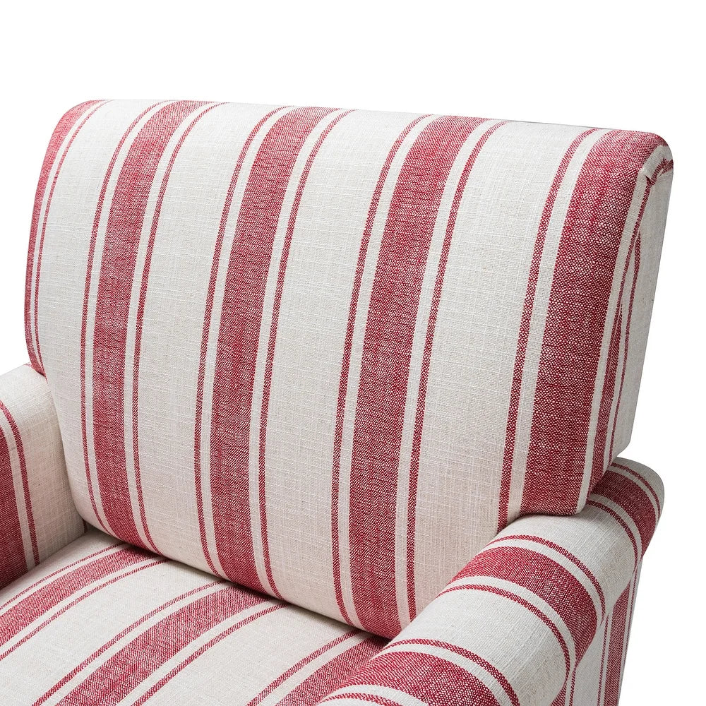 Seip Classic and Contemporary Striped Arm Chair with Spindle Legs