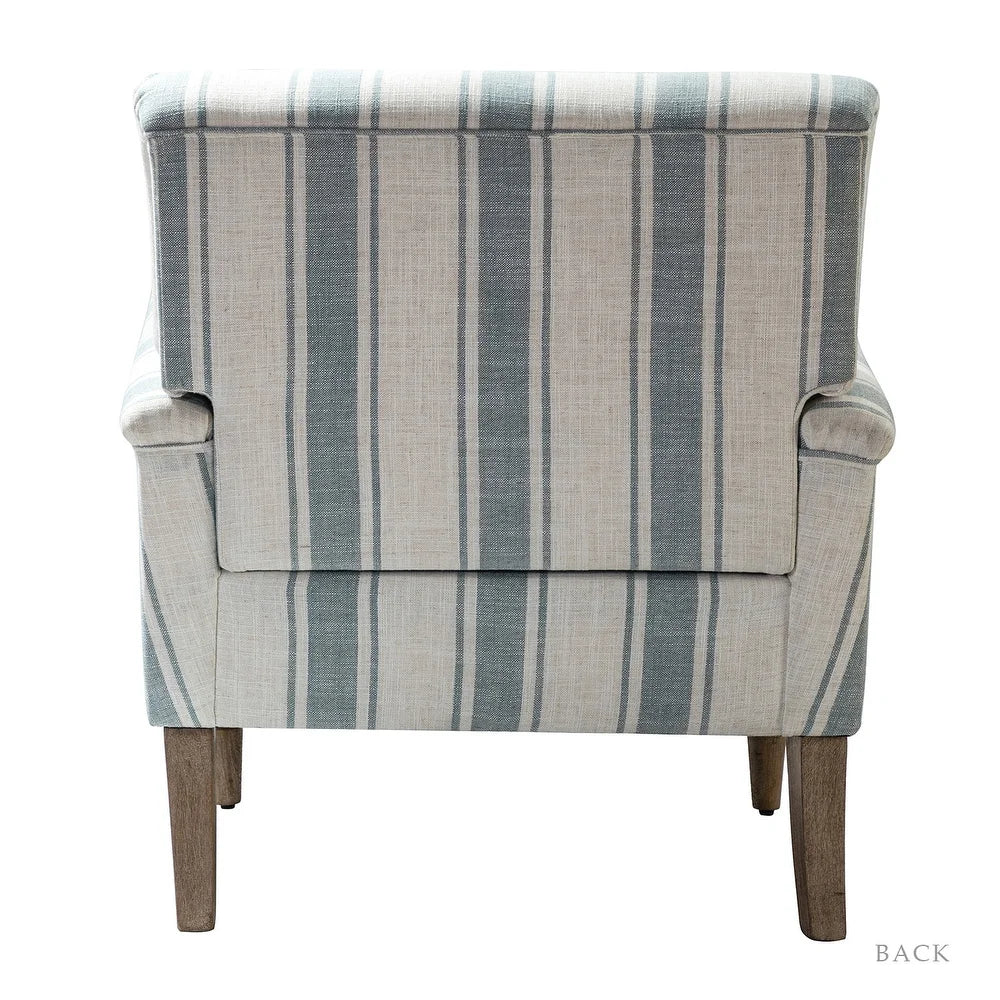 Seip Classic and Contemporary Striped Arm Chair with Spindle Legs