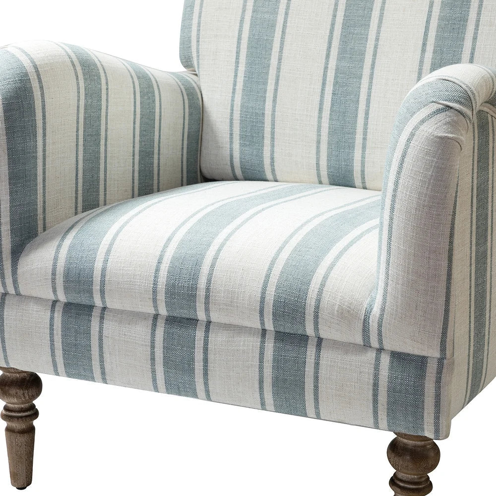 Seip Classic and Contemporary Striped Arm Chair with Spindle Legs