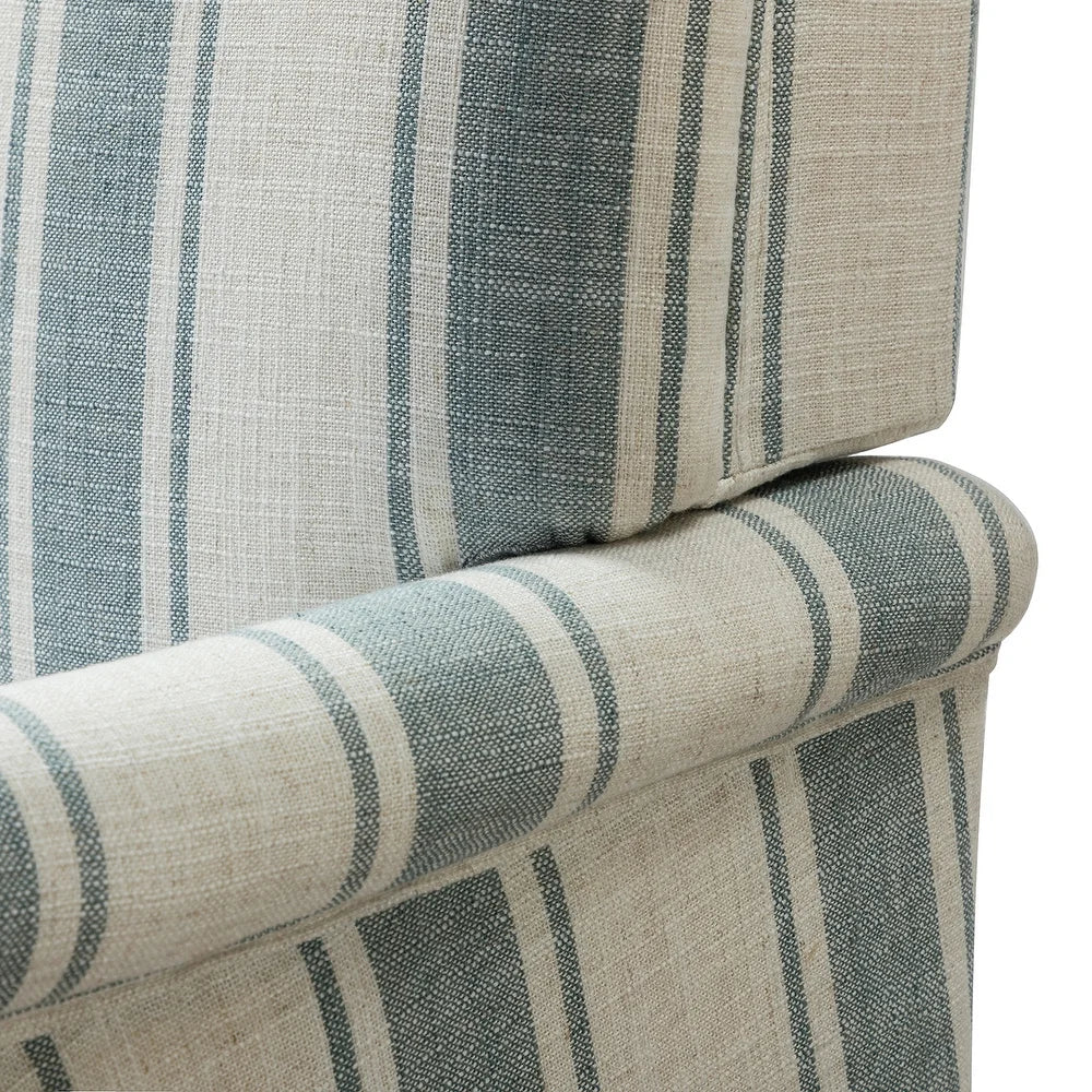 Seip Classic and Contemporary Striped Arm Chair with Spindle Legs